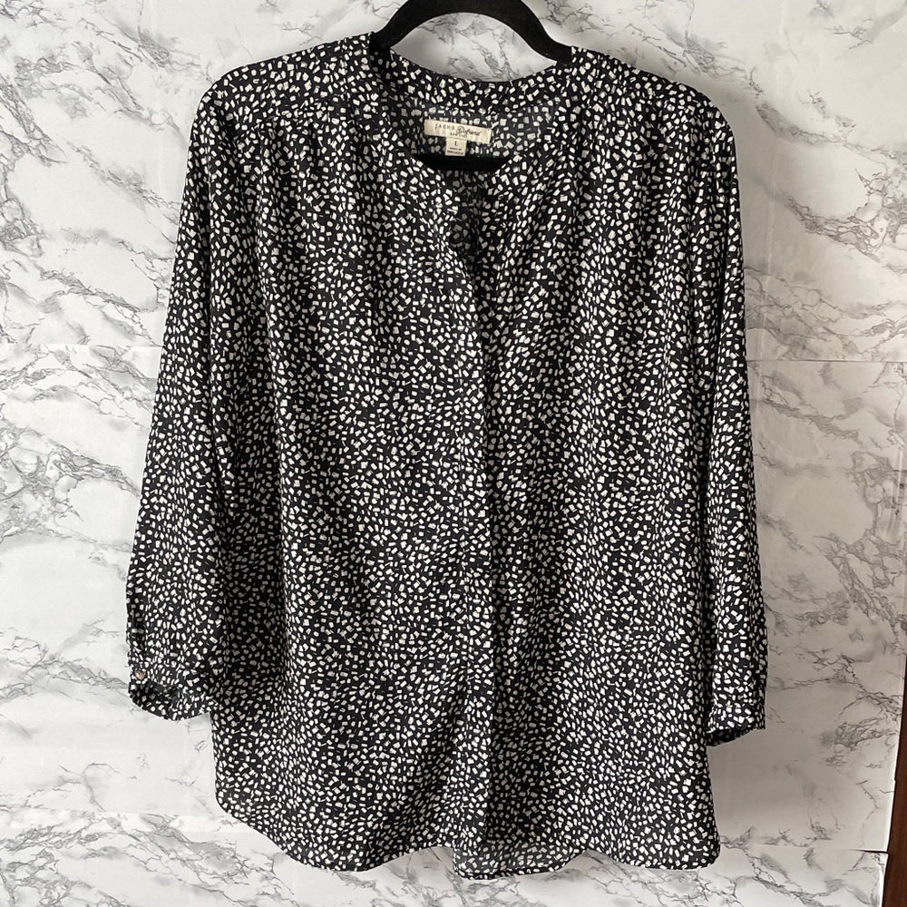 JACHS Girlfriend L Black and White Patterned Blouse